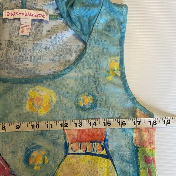 Leoma Lovegrove Happy Place Women’s M Hooded Cover Up Vented Sleeveless Beach - Picture 12 of 13